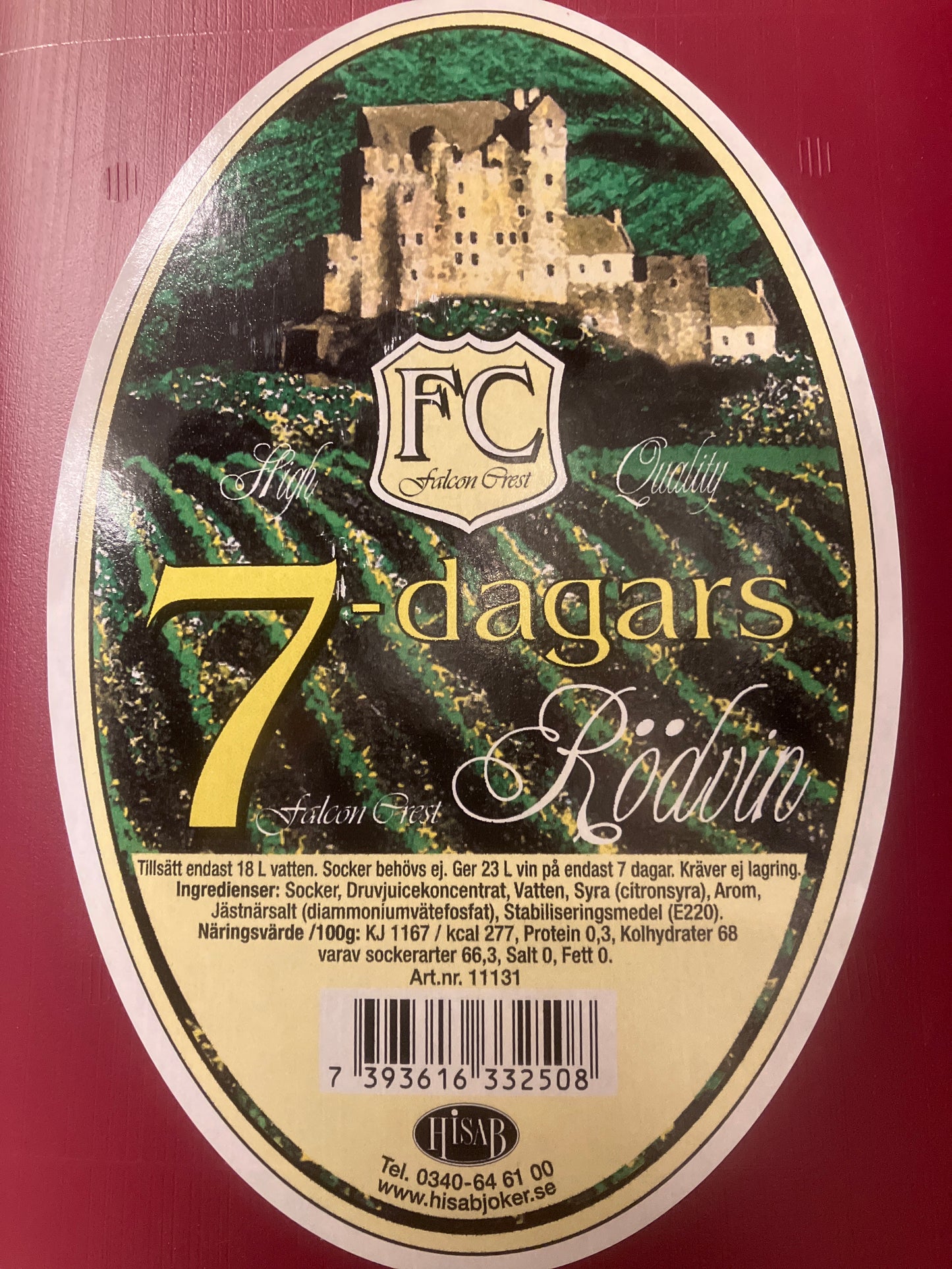 Falcon Crest 7-dagars Rödvin