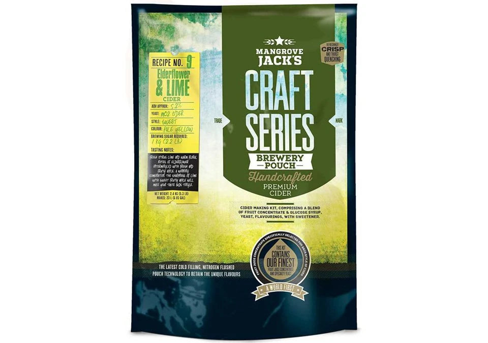 Mangrove Jacks Cider Elderflower Lime med utgångsdatum 2026-03-25