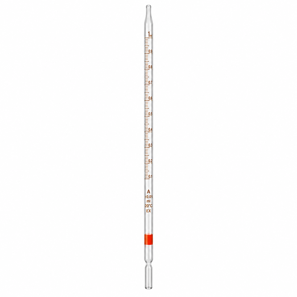 Graderad glaspipett 1 ml – Borosilikatglas