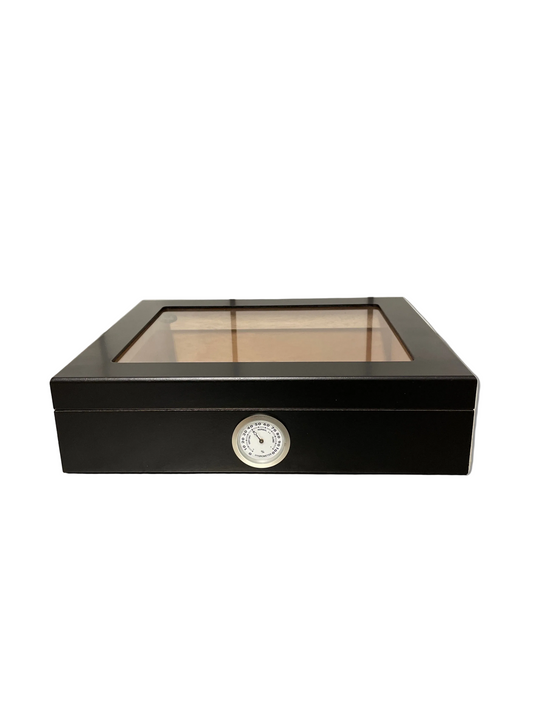 Humidor svart med glaslock