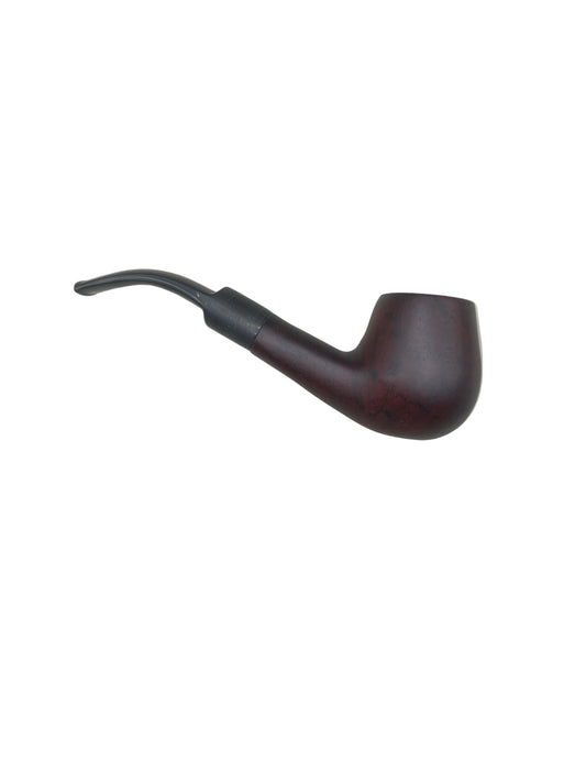 Tröber Billiard Pipa i Rödbrun Träton med Böjt Saddle-munstycke