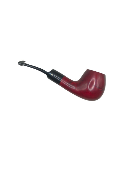 Myon Apple Pipa i Rödviolett Träton med Lätt Böjt Saddle-munstycke